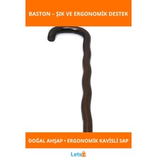 Letsii Şık Ergonomik Ahşap Baston Doğal Malzeme Konforlu Tutuş