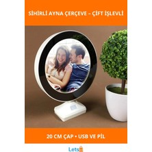 Letsii Sihirli Ayna Fotoğraf Çerçevesi 20CM LED Işıklı Hediye