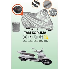Dokaca Gri Arka Çanta Uyumlu Kuba Brilliant 125 Uyumlu Motor Brandası, Koruyucu Örtü