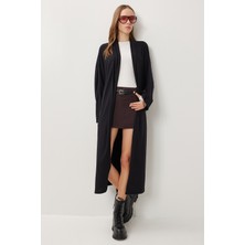 Happiness İstanbul Uzun Yumoş Örme Hırka LUB0238 Siyah