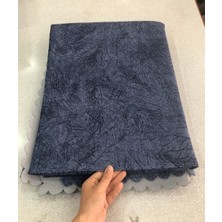 Türkanlar Home Koltuk Çekyat Örtüsü Mavi Damar Desenli Kaymaz Taban Süngerli Üst Kumaş Kadife