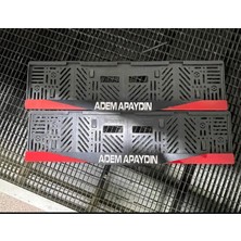 Relax Garage Kişiye Özel Pleksi Plakalık Siyah-Kırmızı