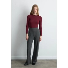 Gusto Bol Paça Kazayağı Pantolon - Gri