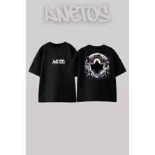 Anetos Black Sabbath 19 Tasarım Sırt Baskılı Pamuk Siyah Oversize T-Shirt