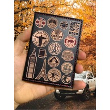 Nurdic Country Desenli Ruhsat Kabı Logolu Oto Ruhsat Kılıfı Vinleks Deri Dikişli Araç Ruhsat Koruyucu