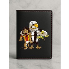 Nurdic Ruhsat Koruyucu Baskılı Kart Bölmeli Siyah Vinlex Deri Ruhsat Kabı Kılıfı Siyah Beyazım