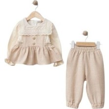 Wondress Baby W1051 Kız Bebek Kare Yakalı 2'li Takım