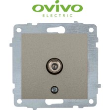 MCM Group Antrasit Tv Prizi  F Konnektörlü Çerçevesiz Grano - Priz ve Anahtar Için Uyumlu Çerçeve