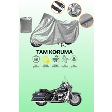Dokaca Gri Harley-Davidson Road King Flhrı Uyumlu Motosiklet Brandası, Koruyucu Örtü, Motor Branda