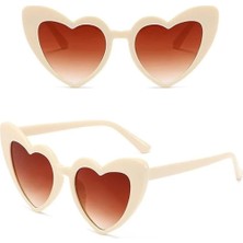 MCM Group Krem  Renk Kalp Şekilli Parti Gözlüğü