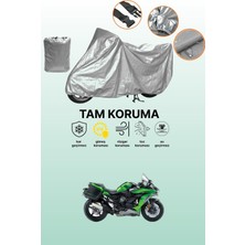 Dokaca Gri Kawasaki Ninja H2 Sx Uyumlu Motosiklet Brandası, Koruyucu Örtü, Motor Branda