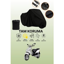 Dokaca Siyah Piaggio Fly 100 Uyumlu Motor Branda, Koruyucu Örtü, Motosiklet Brandası