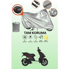 Dokaca Gri Arka Çanta Uyumlu Piaggio Nrg Power 50 Uyumlu Motor Brandası, Koruyucu Örtü