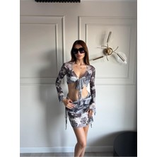 4 Lü Bikini Takımı - Pareo Etek / Pareo Üst / Alt Bikini ve Üst Bikini