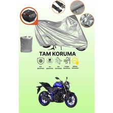 Dokaca Gri Arka Çanta Uyumlu Yamaha Mt-25 Uyumlu Motor Brandası, Koruyucu Örtü