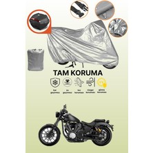 Dokaca Gri Arka Çanta Uyumlu Yamaha XV950R Uyumlu Motor Brandası, Koruyucu Örtü