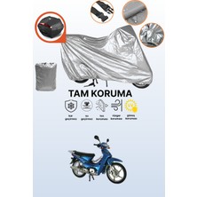Dokaca Gri Arka Çanta Uyumlu Kuba KH100 Uyumlu Motor Brandası, Koruyucu Örtü