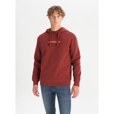 Wrangler Kapüşon Yaka Bordo Erkek Sweatshırt W2520122810 Bordo Sweatshirt