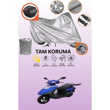 Dokaca Gri Kilit ve Arka Çanta Uyumlu Kral Motor Spica 50 Uyumlu Motosiklet Brandası, Koruma Örtüsü