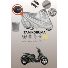 Dokaca Gri Arka Çanta Uyumlu Piaggio Beverly 300 Tourer Ie Uyumlu Motor Brandası, Koruyucu Örtü