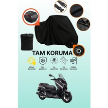 Dokaca Siyah Kilit ve Arka Çanta Uyumlu Yamaha X-Max 250 Abs Uyumlu Motosiklet Brandası, Koruyucu Örtü