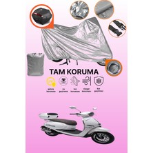 Dokaca Gri Kilit ve Arka Çanta Uyumlu Kuba Brilliant 125 Uyumlu Motosiklet Brandası, Koruma Örtüsü