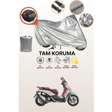 Dokaca Gri Arka Çanta Uyumlu Piaggio Beverly Sport Touring 350 Ie Uyumlu Motor Brandası, Koruyucu Örtü