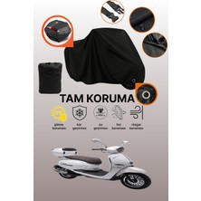 Dokaca Siyah Kilit ve Arka Çanta Uyumlu Kuba Brilliant 125 Uyumlu Motosiklet Brandası, Koruyucu Örtü