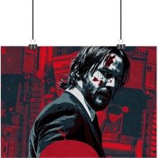 Vintage Gezegen John Wick Poster1 - Retro Duvar Dekoru
