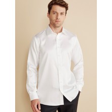 Brooks Brothers Slim Fit Klasik Yaka Beyaz Erkek Gömlek BBFW25MSH017