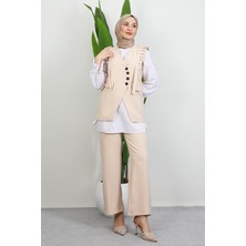 Devin Fırfır Detay Takım Krem