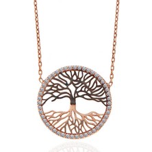 Gumush Gümüş Rose Hayat Ağacı Kadın Kolye