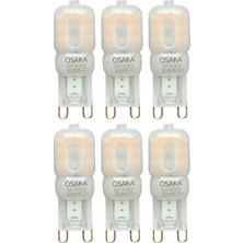 Avarson (6 adet) Osaka 3W Sarı Işık (3000K) Buzlu Dim Edilebilir G9 Duylu LED Kapsül Ampul
