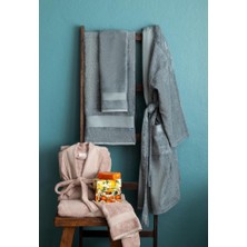 Apricitas Home Lotus Bambu Aile Bornoz Seti Petrol-Vizon