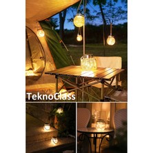 TeknoClass 2 Adet Solar Güneş Enerjili Sarkıt Cam Ledli Lamba Küre Bahçe Aydınlatma Dekorasyon Balkon Lambası