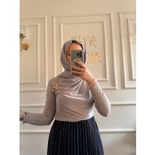 Nur Moda Broş Detaylı Bluz