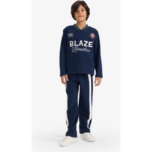 DeFacto 2'li Takım Baskılı Sweatshirt Eşofman Altı Erkek Çocuk G4387A825WN