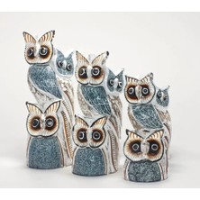 Alvo Store Ahşap 3'lü Baykuş Seti Model 6