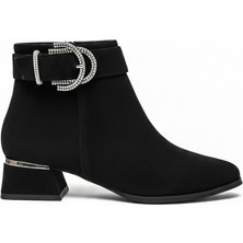 Ustalar Ayakkabı Siyah Süet Kadın Topuklu Bot 659.716