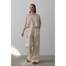 Nnstartshopping  Çift Pileli Palazzo Pantolon - Natür