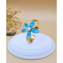 Nevoka Beş Yaprak Incili Çiçek Bileklik Yeşil