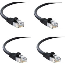 S-Link 50 Cm Cat6 Siyah 23AWG 0.57MM Cca Double Jack RJ45 Lan Kablosu Uçları Hazır Takılı Bilgisayar Modem Internet Ethernet Kablosu