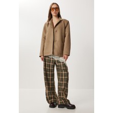 Happiness İstanbul Regular Kesim Suni Süet Blazer Ceket LRG0055 Vizon