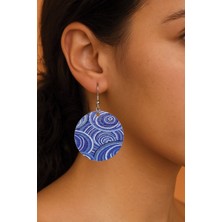 Nurdic Kadın Küpe Desenli Stilist Kancalı 3.5X5CM Yuvarlak Şeffaf Küpe Janna