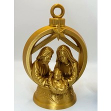 Genç 3D Doğuş Sahnesi Yılbaşı Ağacı Süsü – Nativity Temalı Dekoratif Noel Süsü | 3D Baskı Organik Pla