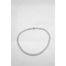 Oya Silver Ince Klasik Gümüş Erkek Zincir Bileklik