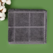 Matmel Soft Kareli Ayak Havlusu - Antrasit - 50X70 cm