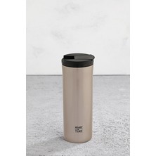 3 Adet  Hometime Silindir Termos Bardak 400 ml Parlak Kum