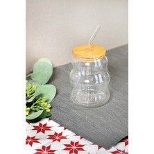 3 Adet  Paçi Bambu Kapak Pipetli Kupa 450 cc