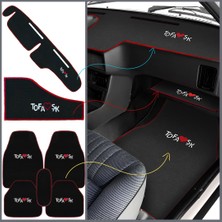 Tusba Market Tofaş Şahin Doğan Kartal Nakışlı Oto Halı Paspas Seti & Yüksek Torpido Kaplama Halısı & Sehpa Örtüsü